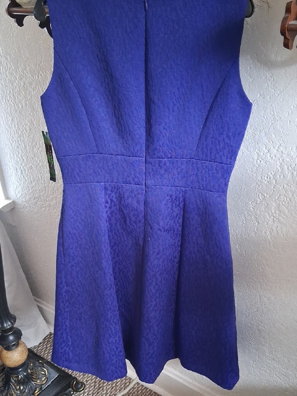 Tahari ASL Sleeveless Purple Textured Sheath Dress - Picture 2 of 9